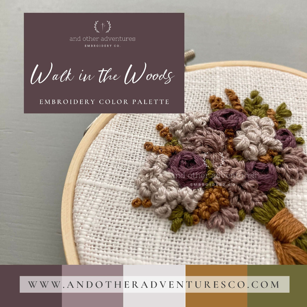 Walk in the Woods - Fall Color Palette for embroidery project by And Other Adventures Embroidery Co