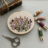Hand Embroidered Moody Purple and Gold fall flowers Digital Embroidery Pattern by And Other Adventures Embroidery Co