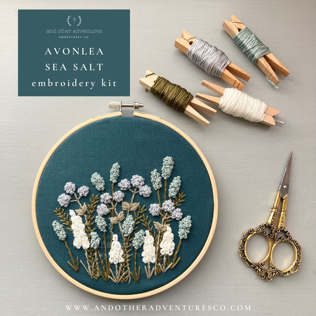 Hand Embroidery Kit for Beginners - Avonlea in Sea Salt - And Other  Adventures Embroidery Co