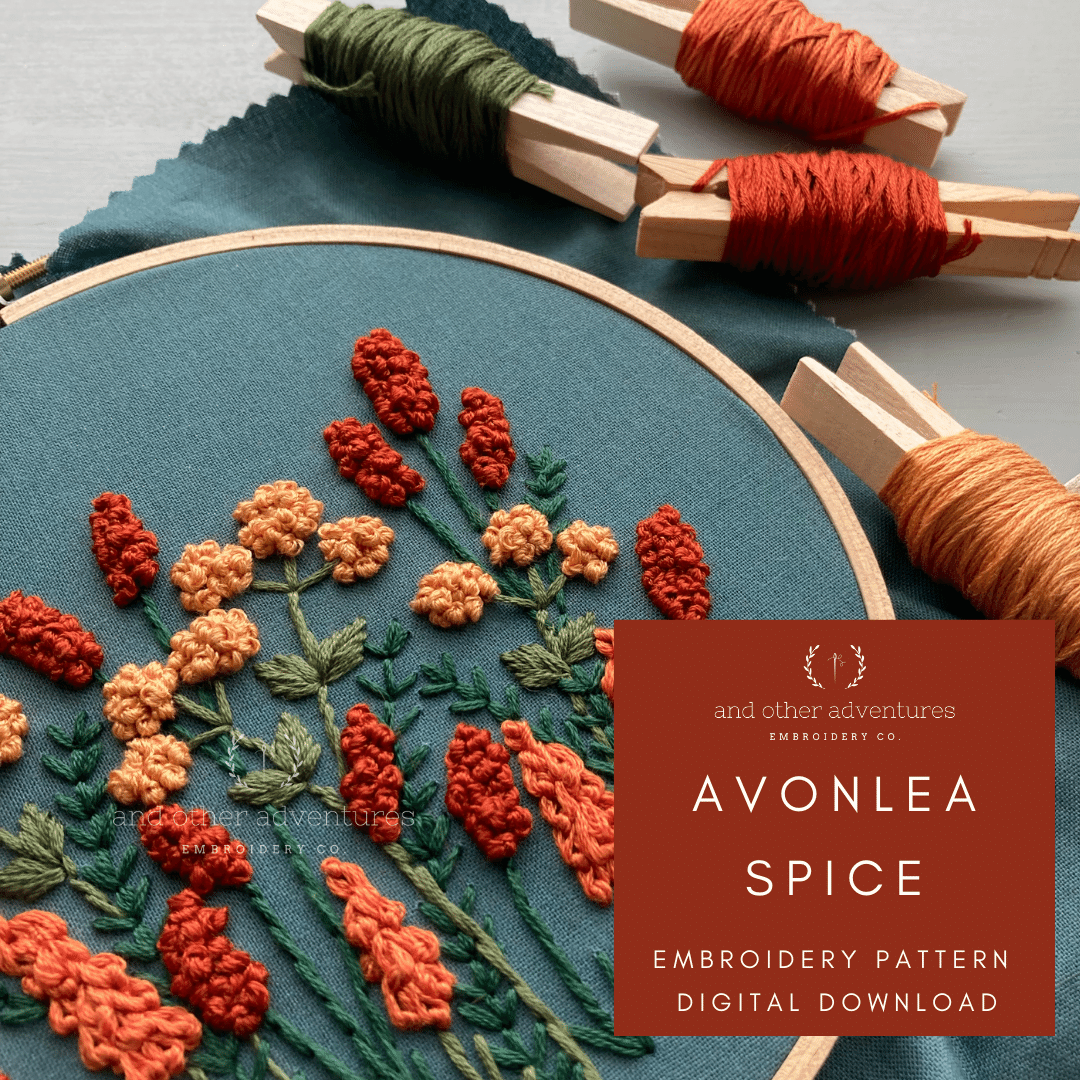 Avonlea Spice - Hand Embroidery Pattern Digital Download | And Other Adventures Embroidery Co