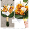 Mustard Yellow Orchid and Calla Lily Bridal Bouquet by And Other Adventures Embroidery Co