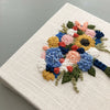 Hand Stitched Sunflower and Blue Hydrangea Bouquet | And Other Adventures Embroidery Co