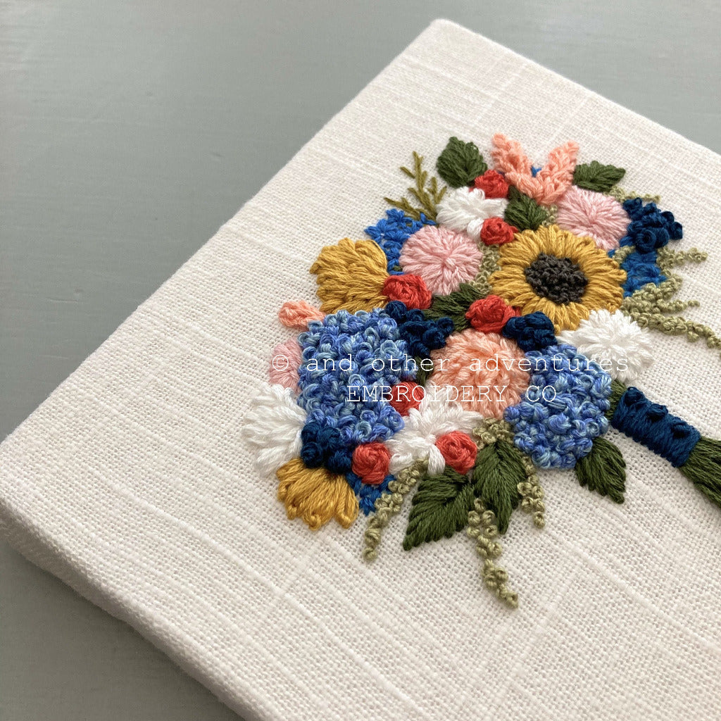 Embroidered Sunflower Floral Bouquet