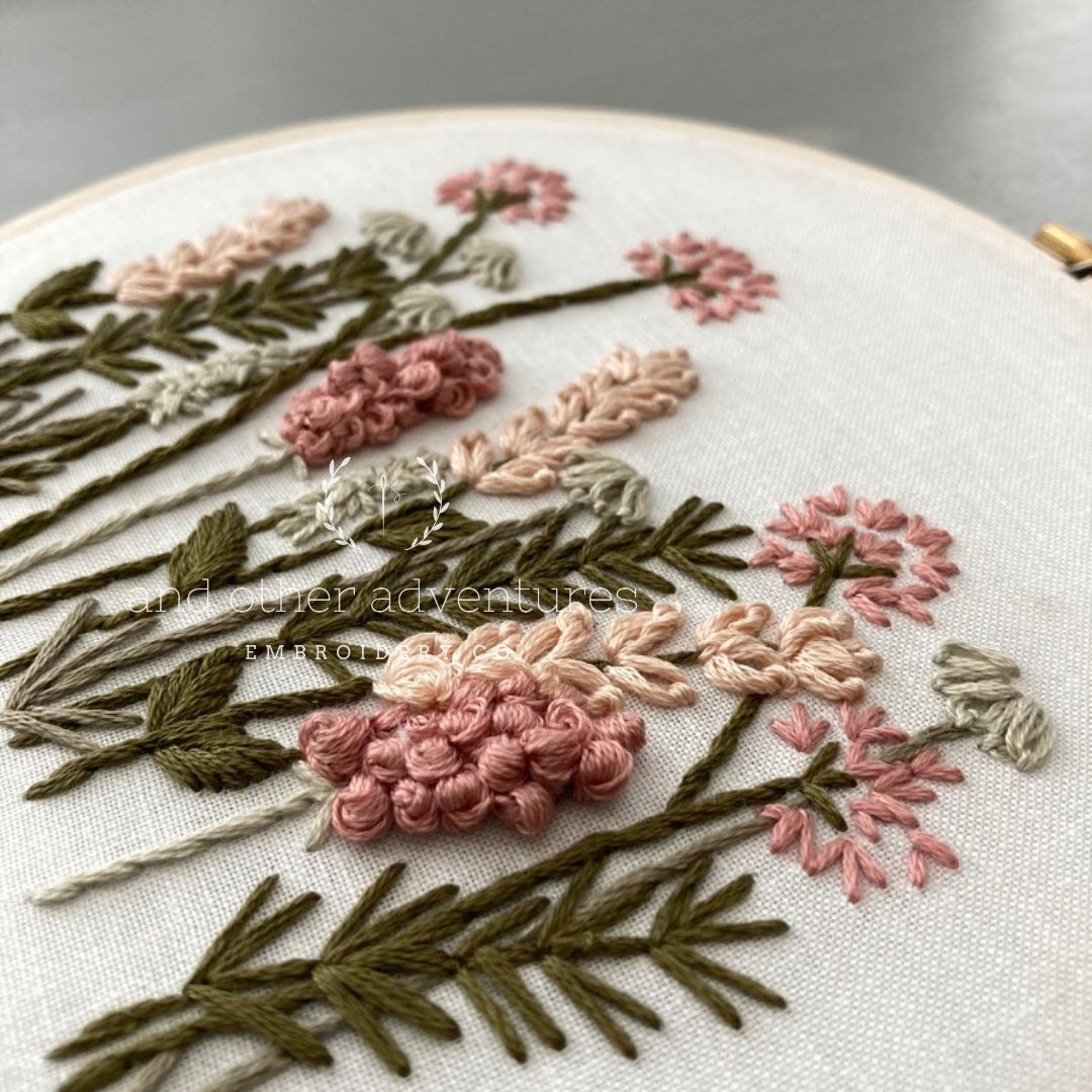 Hand Embroidery Kit - Meadow in Blush & Olive - And Other Adventures  Embroidery Co