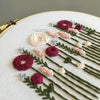 Hand Embroidered Magneta and Pink Floral Hoop Art by And Other Adventures Embroidery Co