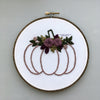 Purple and Green Embroidered Floral Pumpkin | And Other Adventures Embroidery Co