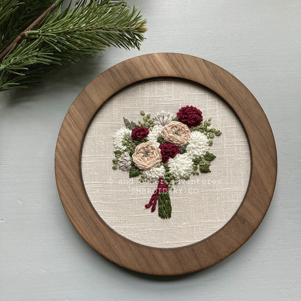 Original Embroidered Art - Holiday Bouquet | And Other Adventures Embroidery Co