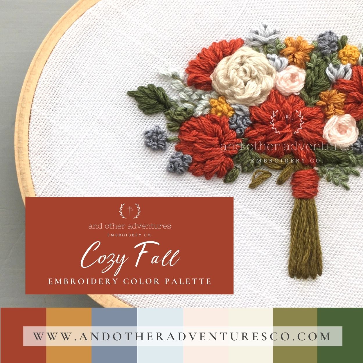 Cozy Fall Embroidery Color Palette | And Other Adventures Embroidery Co