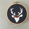 Handmade Christmas Deer Ornament Embroidery - Stocking Stuffer by And Other Adventures