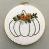 Green &amp; Gold Fall Flower Pumpkin Embroidery Digital Pattern | And Other Adventures Embroidery Co