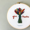 Give Thanks Embroidered Floral Hoop Art by And Other Adventures Embroidery Co
