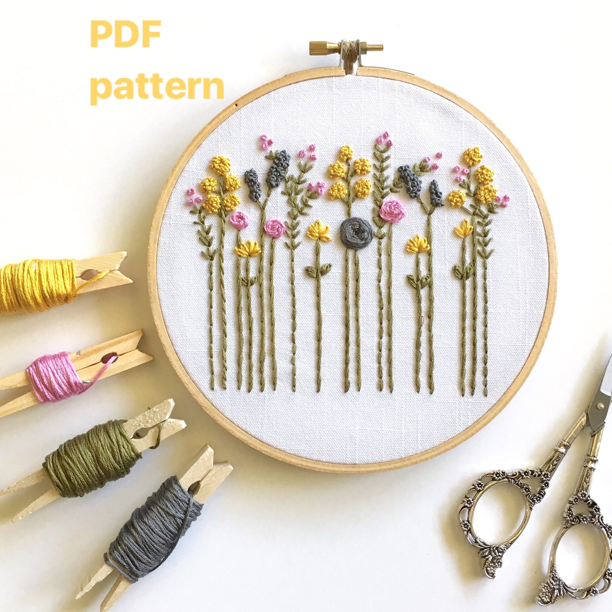Hand Embroidery Pattern - Original Wildflowers Digital Download - And Other Adventures Embroidery Co hand-embroidery-pattern-original-wildflowers-digital-download-and-other-adventures-embroidery-co