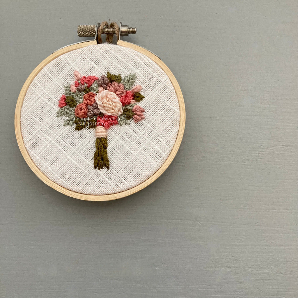 hand embroidered spring bouquet art | And Other Adventures Embroidery Co