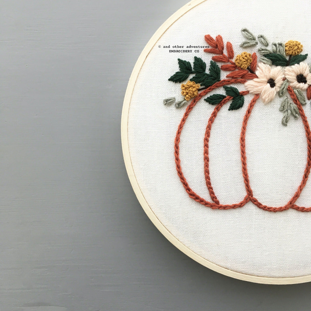 Embroidery Kit for Beginners Cross Stitch Kits Pumpkin Wreath with