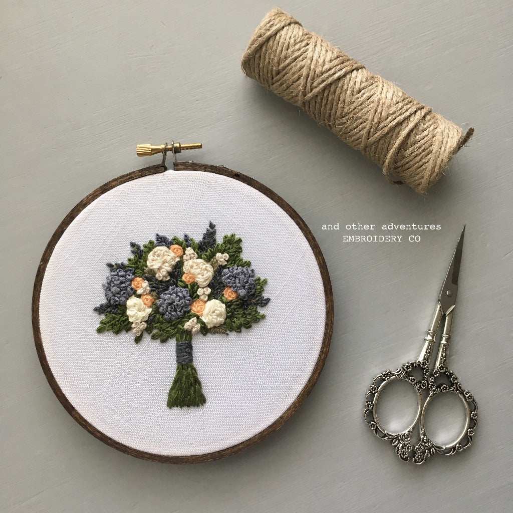 Large Embroidery Hoop Art - Give Thanks Florals - And Other Adventures  Embroidery Co