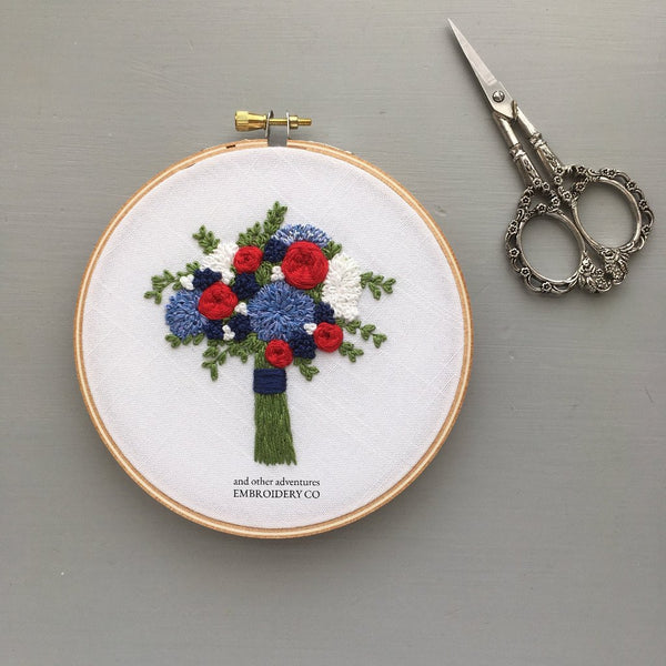 The Bloom Collection - The Americana Bouquet Hand Embroidery Pattern ...