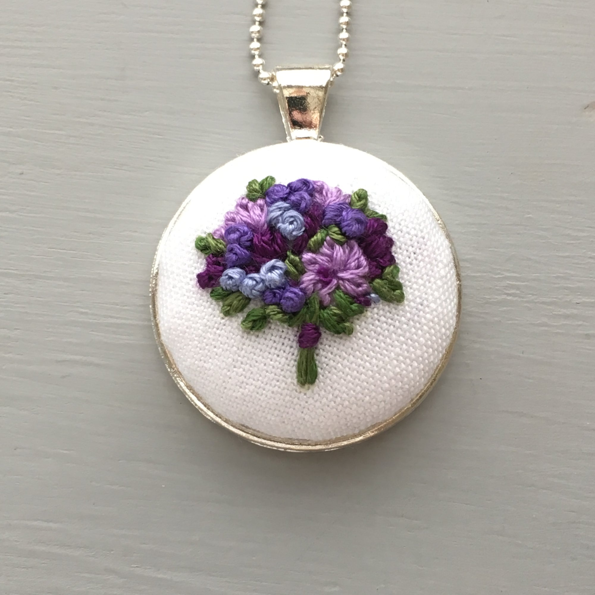 Modern Romantic Embroidered Necklace - And Other Adventures Embroidery Co