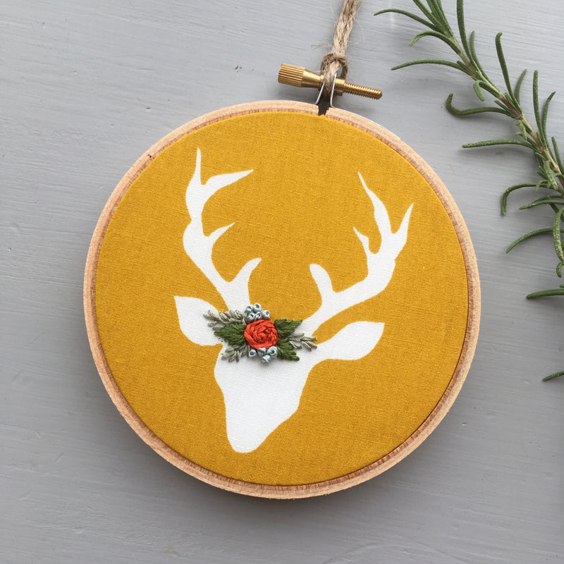 Deer Floral Crown Hand Embroidery And Other Adventures Embroidery Co