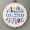 Fort Worth - Hand Embroidered Hoop Art