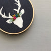 navy deer embroidery ornament by And Other Adventures Embroidery Co