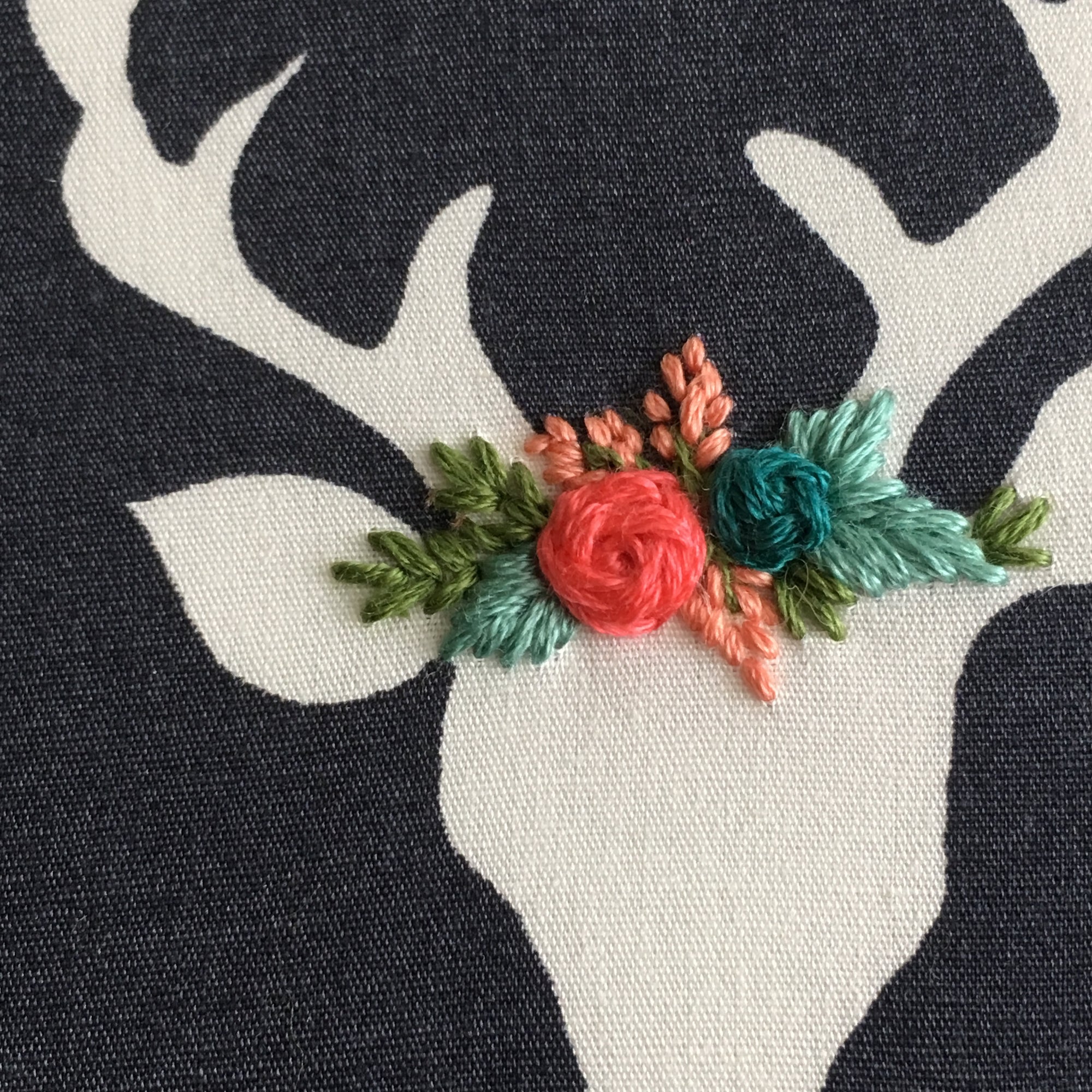 embroidered deer nursery art by And Other Adventures Embroidery Co