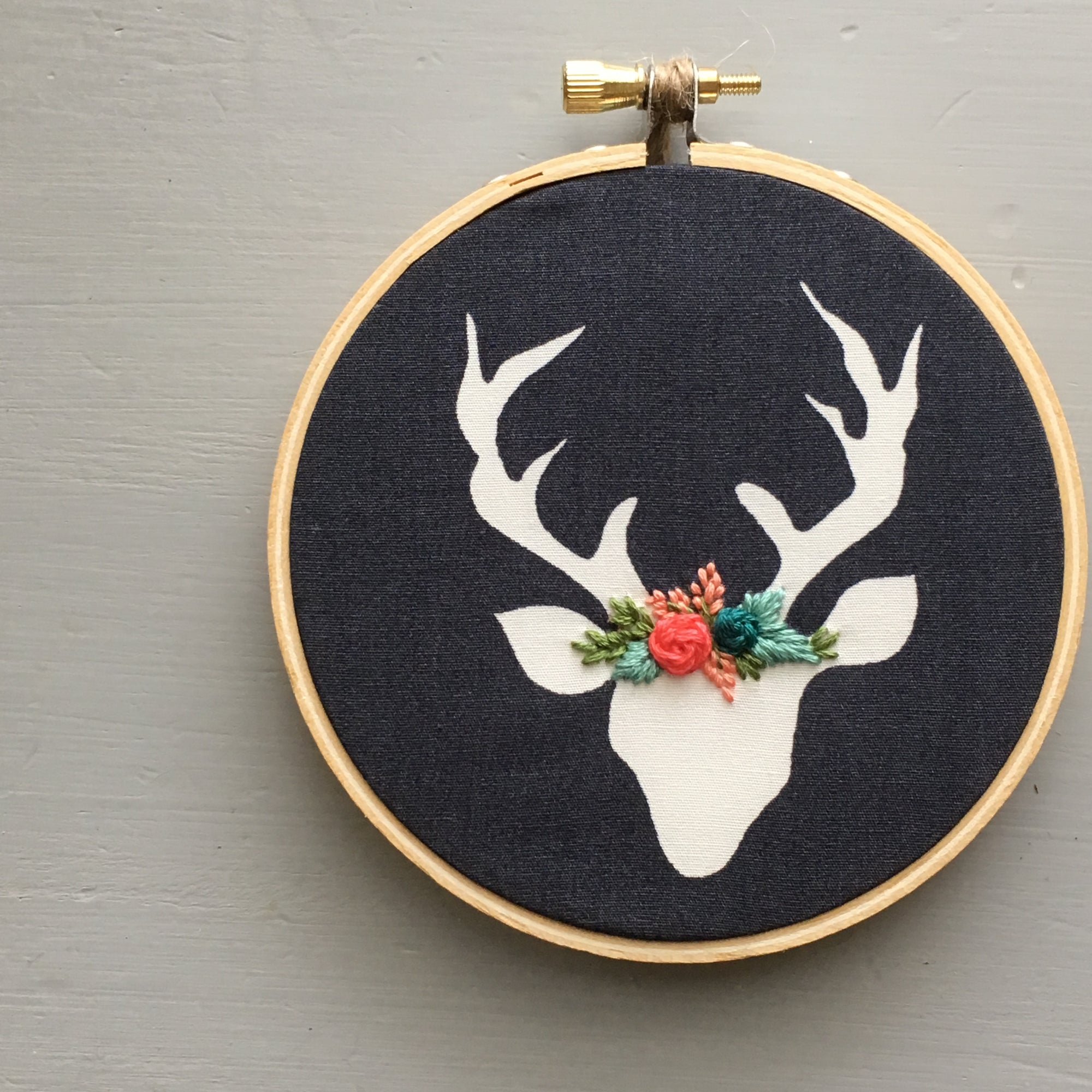 Embroidered Deer Ornament by And Other Adventures Embroidery Co
