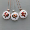Rose Gold Floral Embroidered Necklace