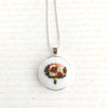 Hand Embroidered Floral Bouquet Necklace