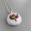 Hand Embroidered Floral Bouquet Necklace