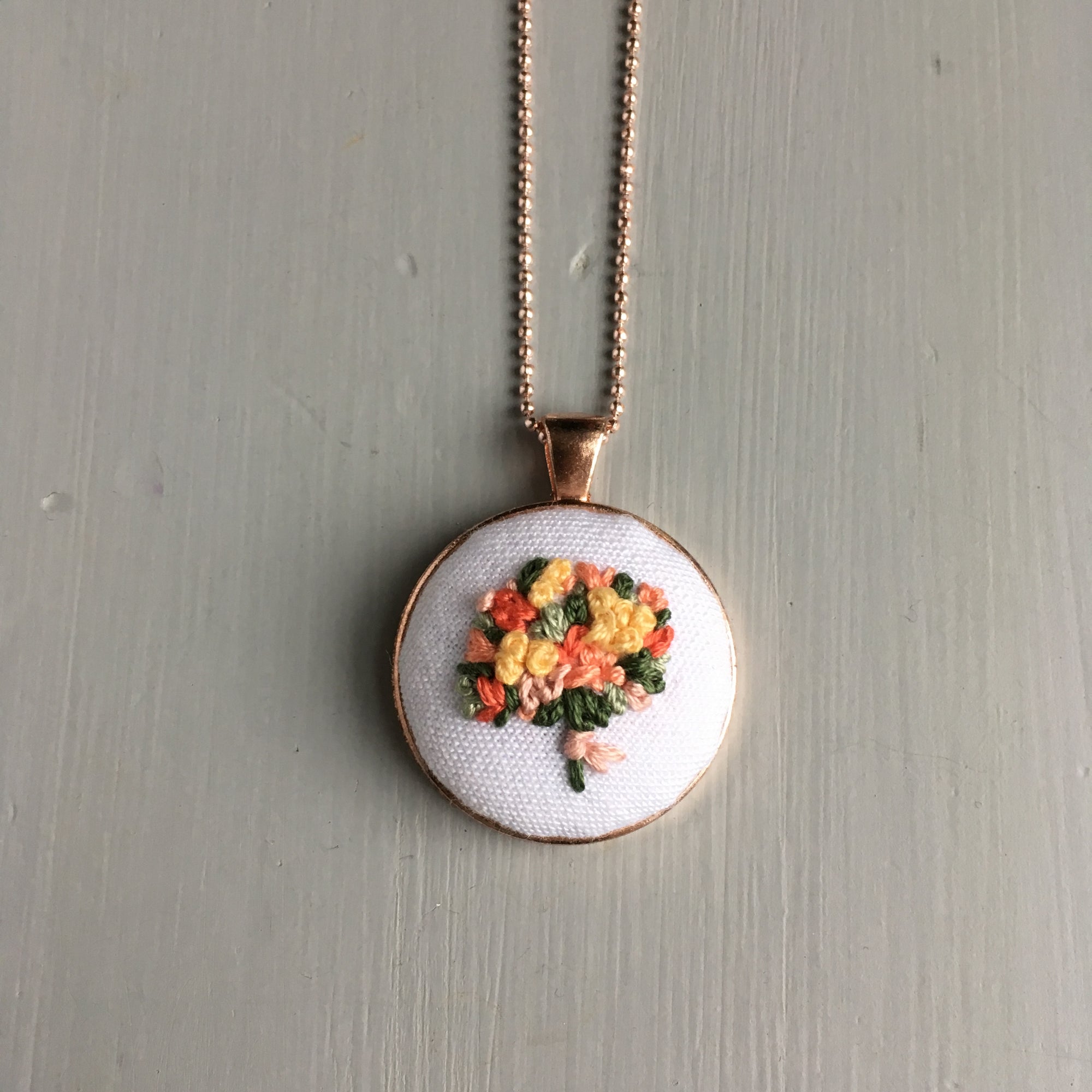 hand embroidered necklace by And Other Adventures Embroidery Co