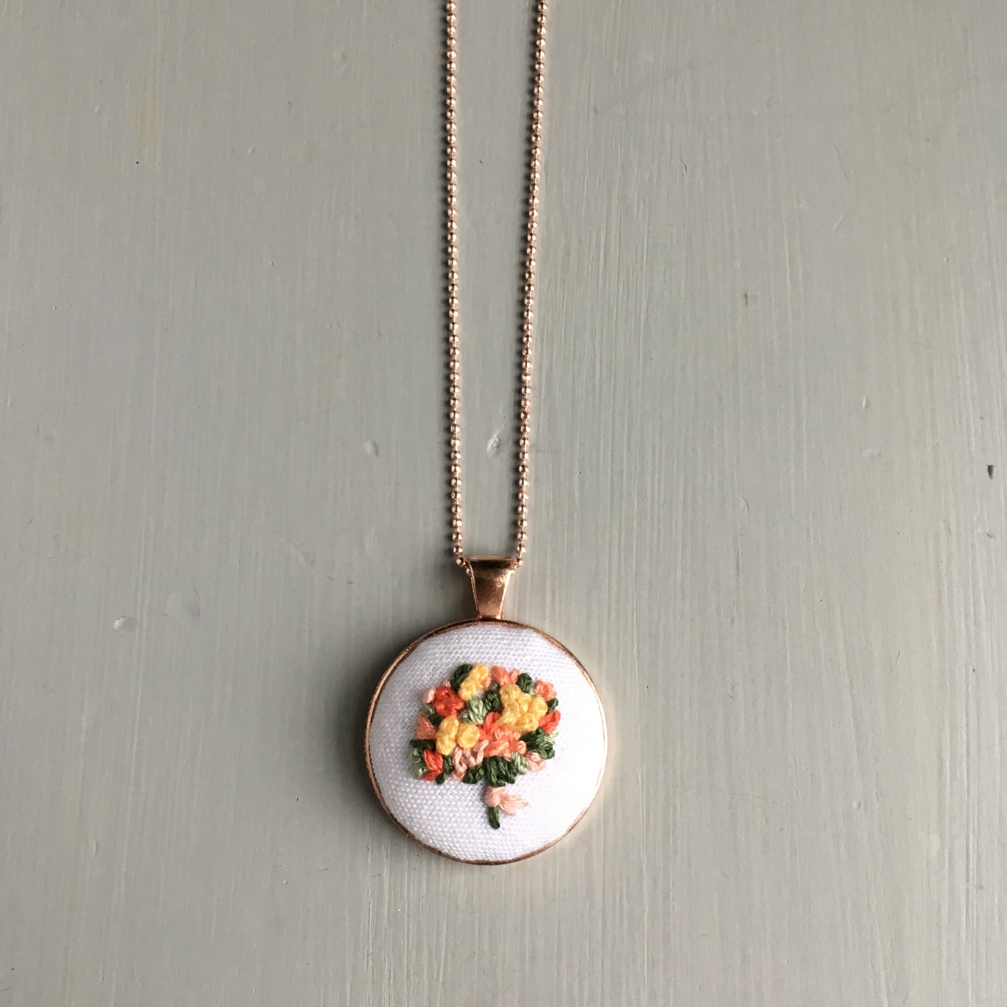 embroidered necklace by And Other Adventures Embroidery Co