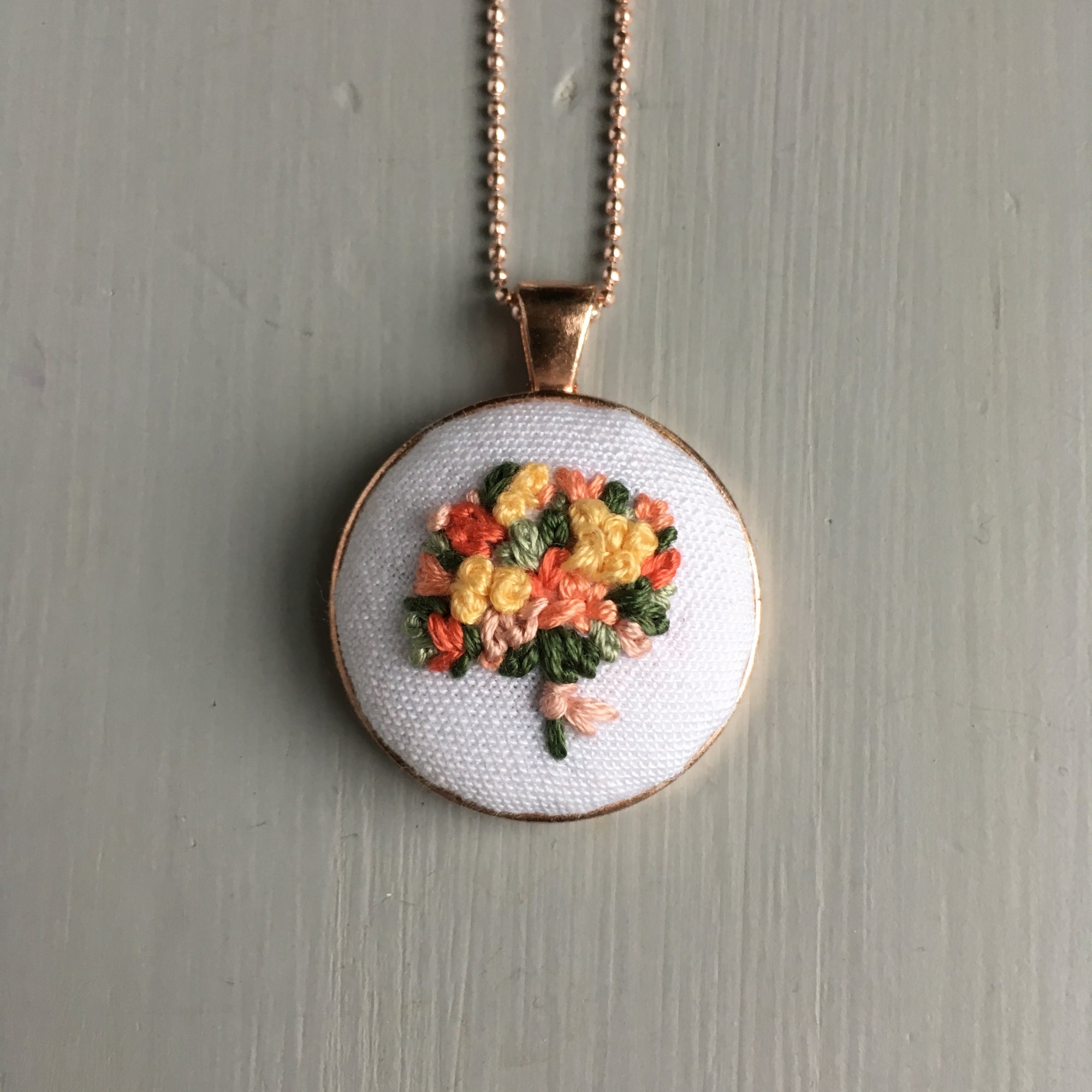 embroidered necklace by And Other Adventures Embroidery Co