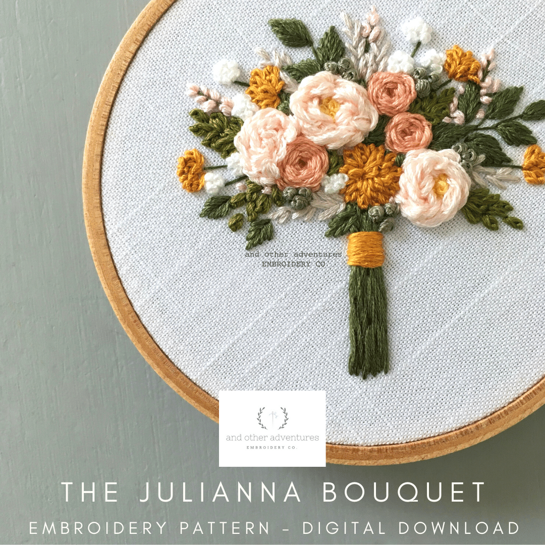 The Julianna Bouquet Hand Embroidery Pattern Digital Download | And Other Adventures Embroidery Co