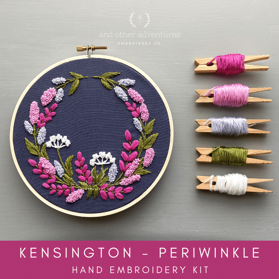 Kensington - Periwinkle Hand Embroidery Kit | And Other Adventures Embroidery Co