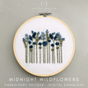 Midnight Blue Wildflowers Beginner Hand Embroidery Digital Pattern | And Other Adventures Embroidery Co