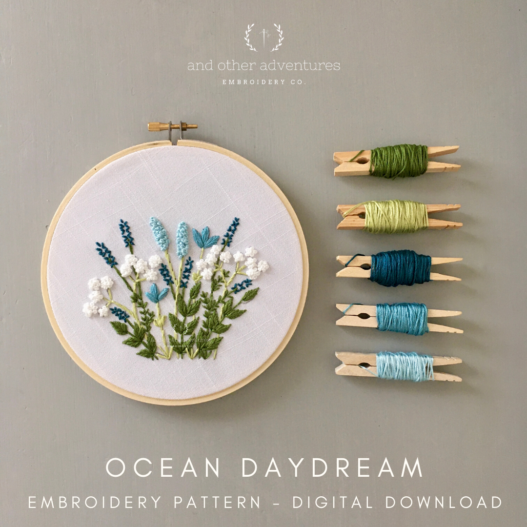 Beginner Hand Embroidery Pattern Ocean Daydream And Other