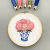 PDF Hand Embroidery Pattern for the Grandmillenial - pink dahlias in a ginger jar | And Other Adventures Embroidery Co