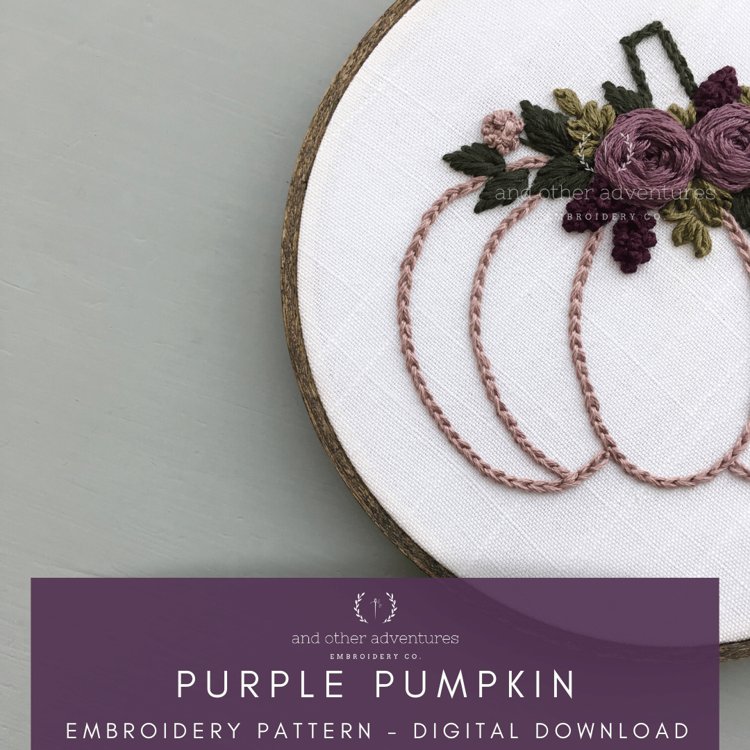 Purple Floral Pumpkin Digital Pattern
