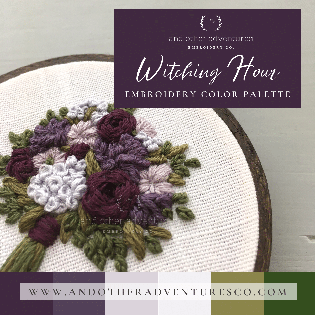 Witching Hour Embroidery Floss Color Palette | And Other Adventures Embroidery Co