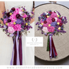 Purple, Magenta, and Burgundy Bridal Bouquet Embroidery with trailing ribbons | And Other Adventures Embroidery Co