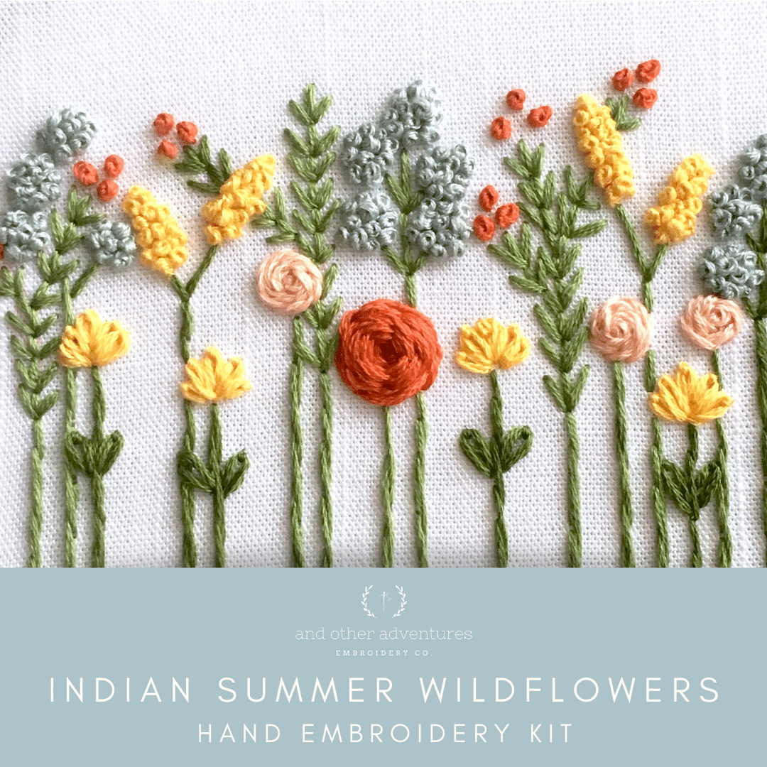 Wildflowers Hand Embroidery Kit - Indian Summer - And Other