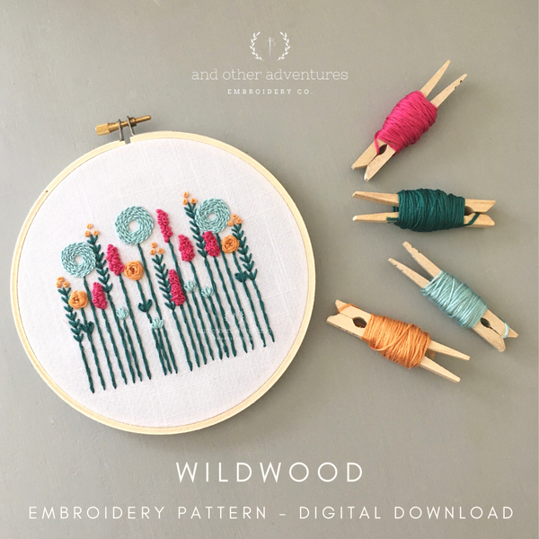 Beginner Hand Embroidery Kit - Wildwood in Orange