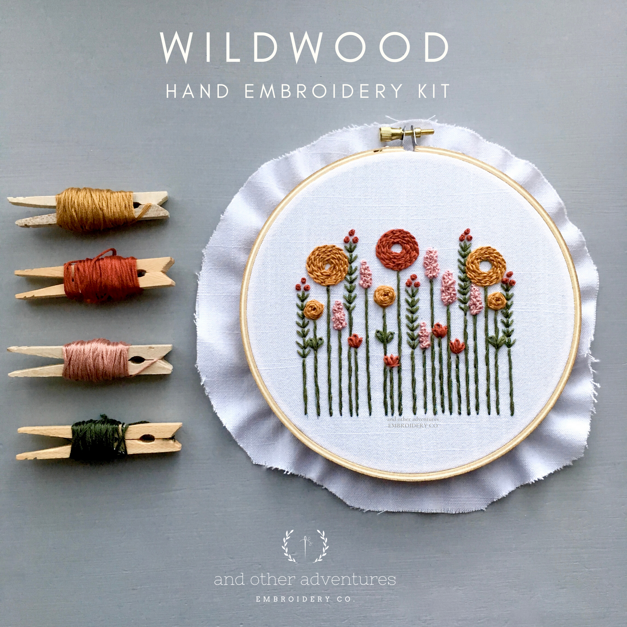 Beginner Hand Embroidery Kit - Wildwood in Rust by And Other Adventures Embroidery Co