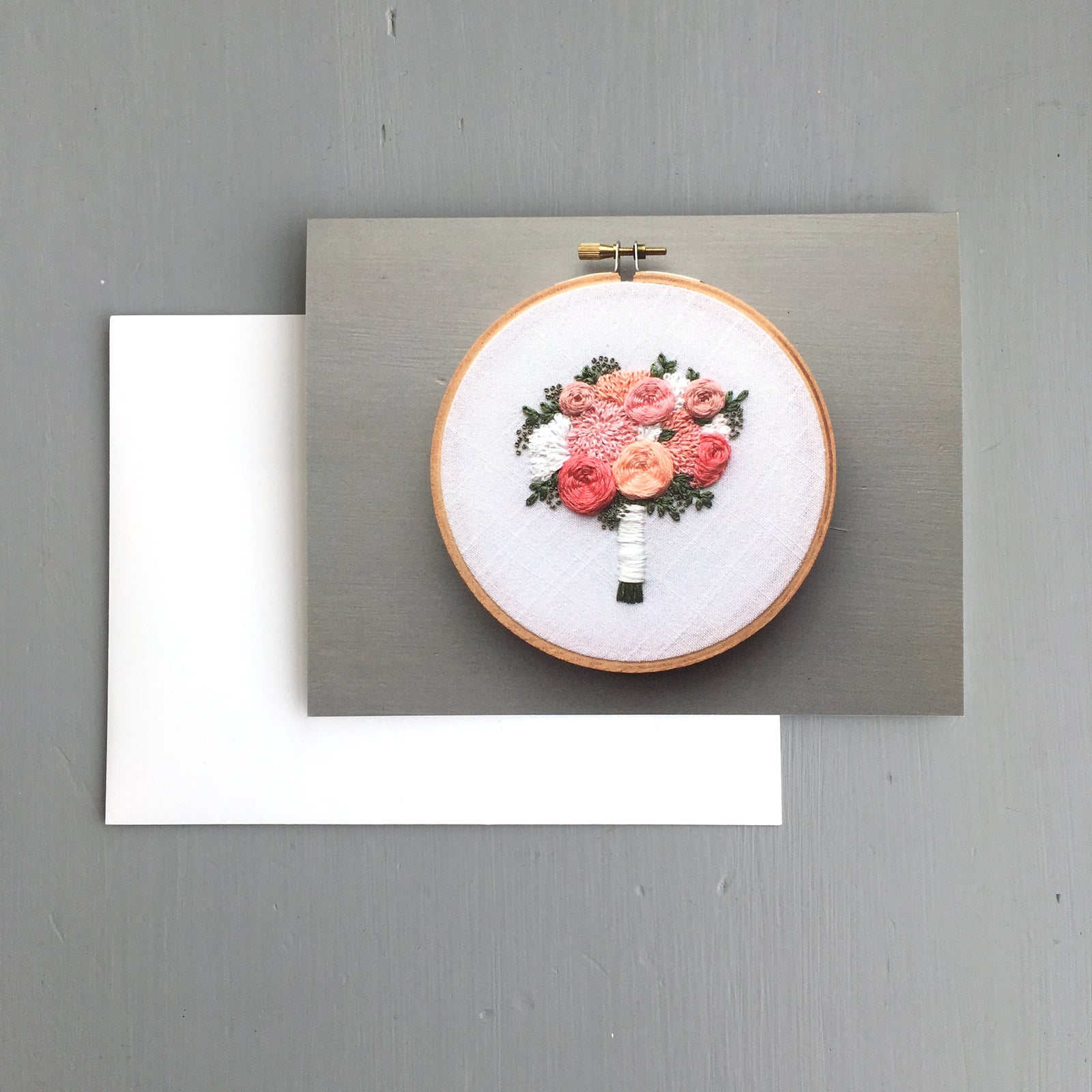 Embroidered Brooke Bouquet Greeting Card