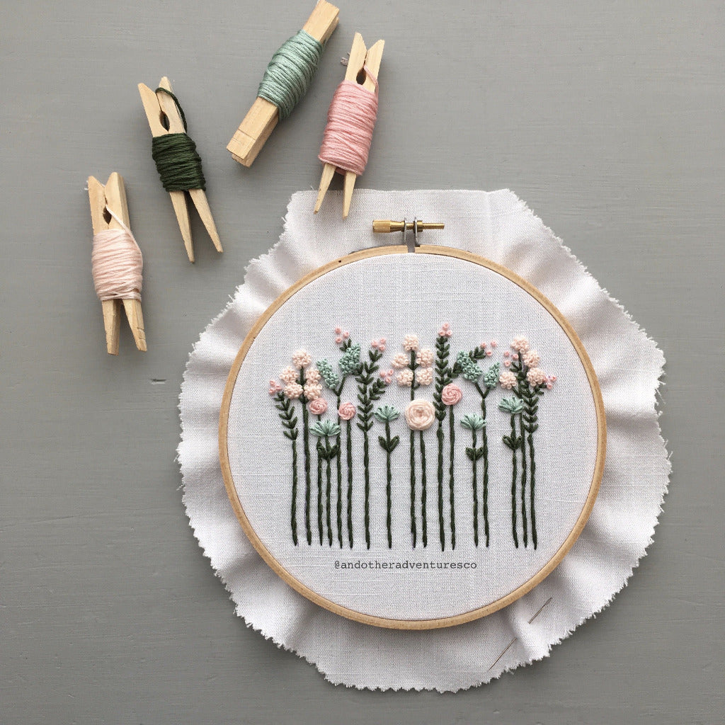 Pastel Wildflower Hand Embroidery Pattern by And Other Adventures Embroidery Co
