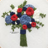 Red, White, and Blue Flower Bouquet Embroidery by And Other Adventures