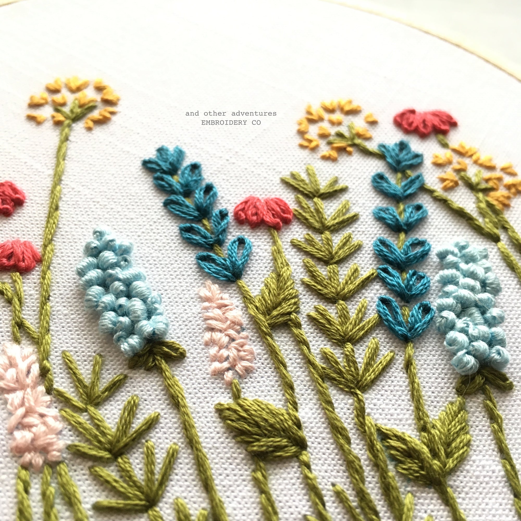 Beginner Hand Embroidery Pattern - Bright Summer Meadow - And