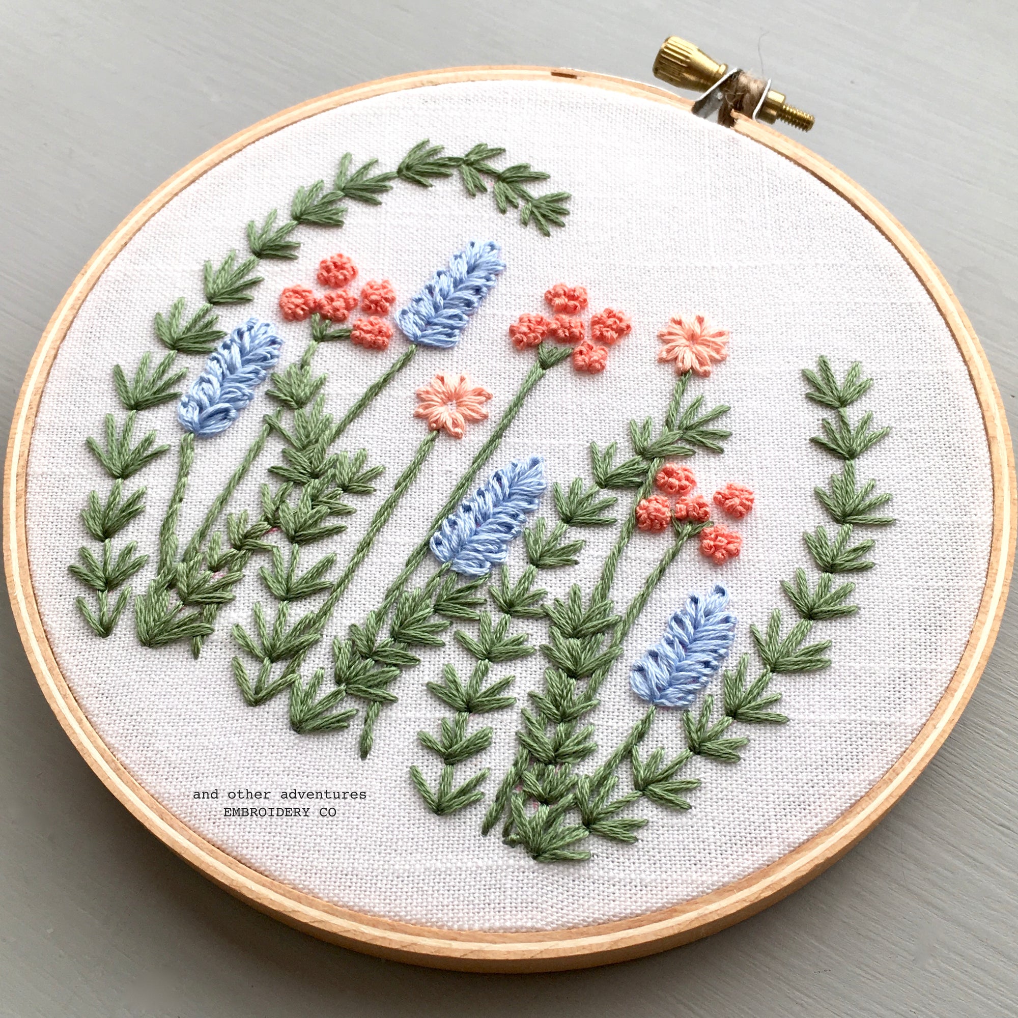 Wild Garden Floral Needlework Hoop Art - And Other Adventures Embroidery Co