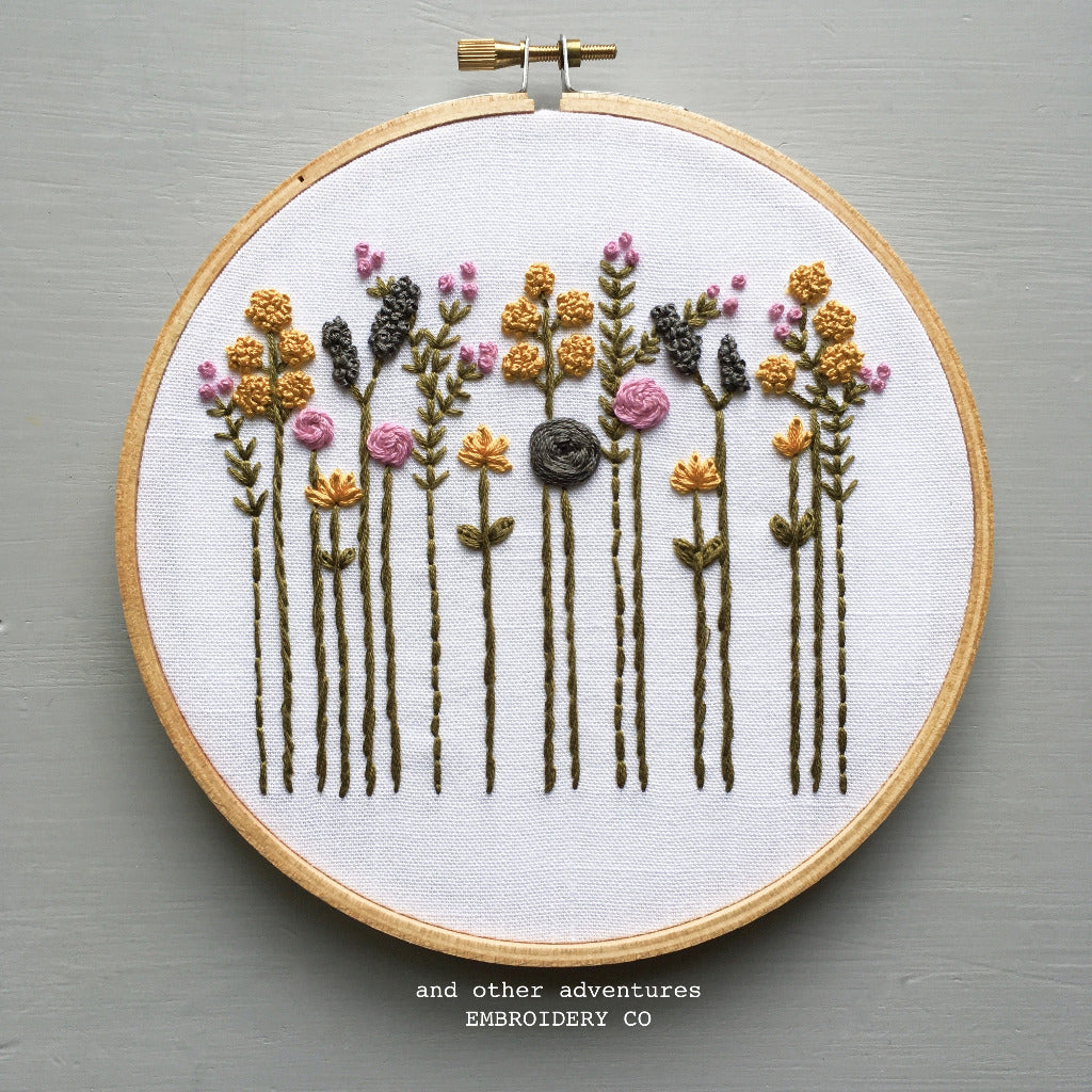 Beginner Hand Embroidery Pattern - Bright Summer Meadow - And Other  Adventures Embroidery Co