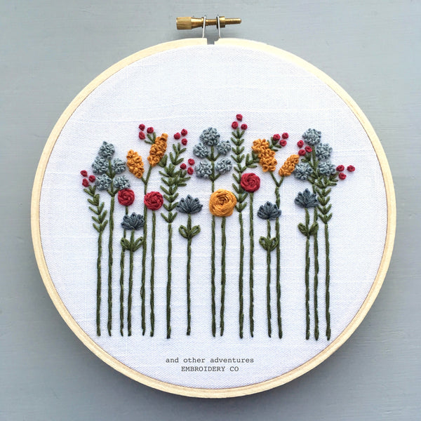 Wildflowers Embroidery Hoop Art - And Other Adventures Embroidery Co